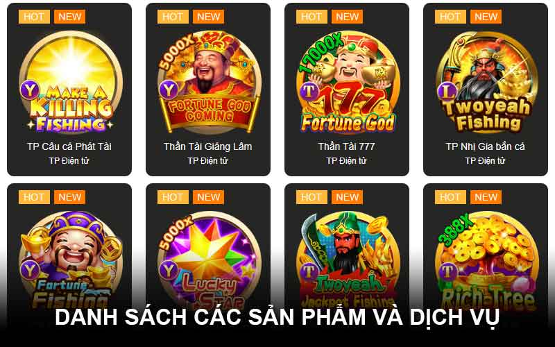 danh sach san pham